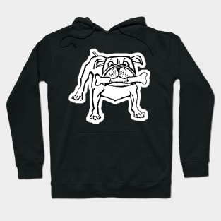 Bulldog dog with bone in mouth Hoodie